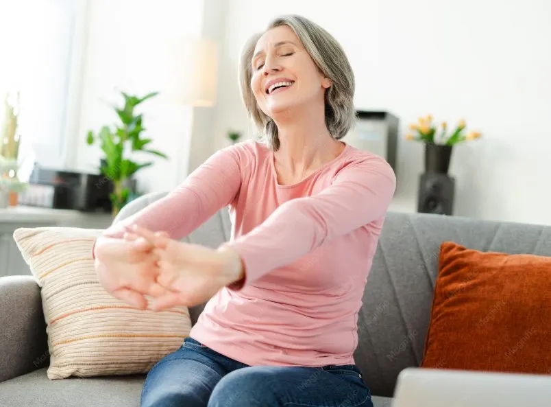 Woman experiencing relief from nerve discomfort